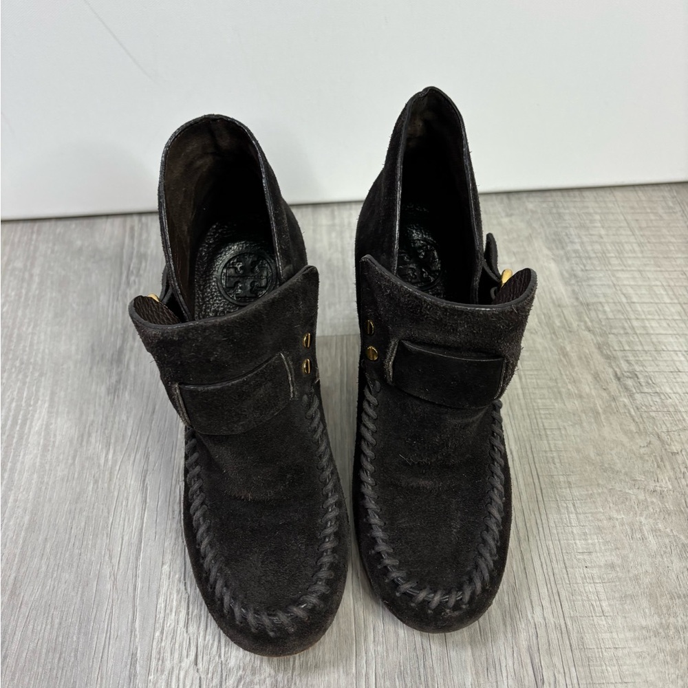 Tory Burch Belen Suede Brown Mocassin boots size 6 - Picture 2 of 8